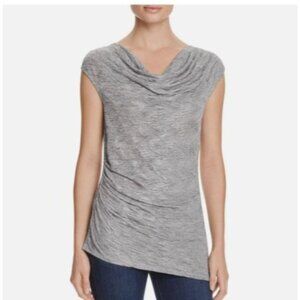 Calvin Klein top size XL Womens Silver Metallic Cowl Neck  Ruched knit textured